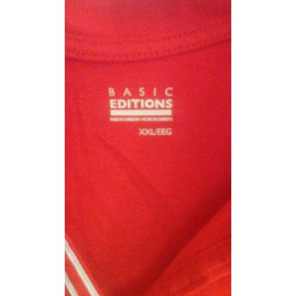 Basic Editions Blouse, Women's size XXL, Vermilion, Short Sleeve, Henley NWOT - Picture 4 of 5